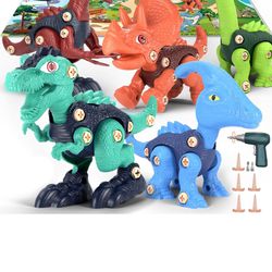Kids Building Dinosaur Toys - Boys STEM Take Apart Construction Set Educational Dino Kit with Play Mat Party Favors Christmas Birthday Gifts for Toddl