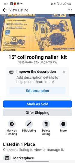 15" Coil Roofing Nailer KIT
