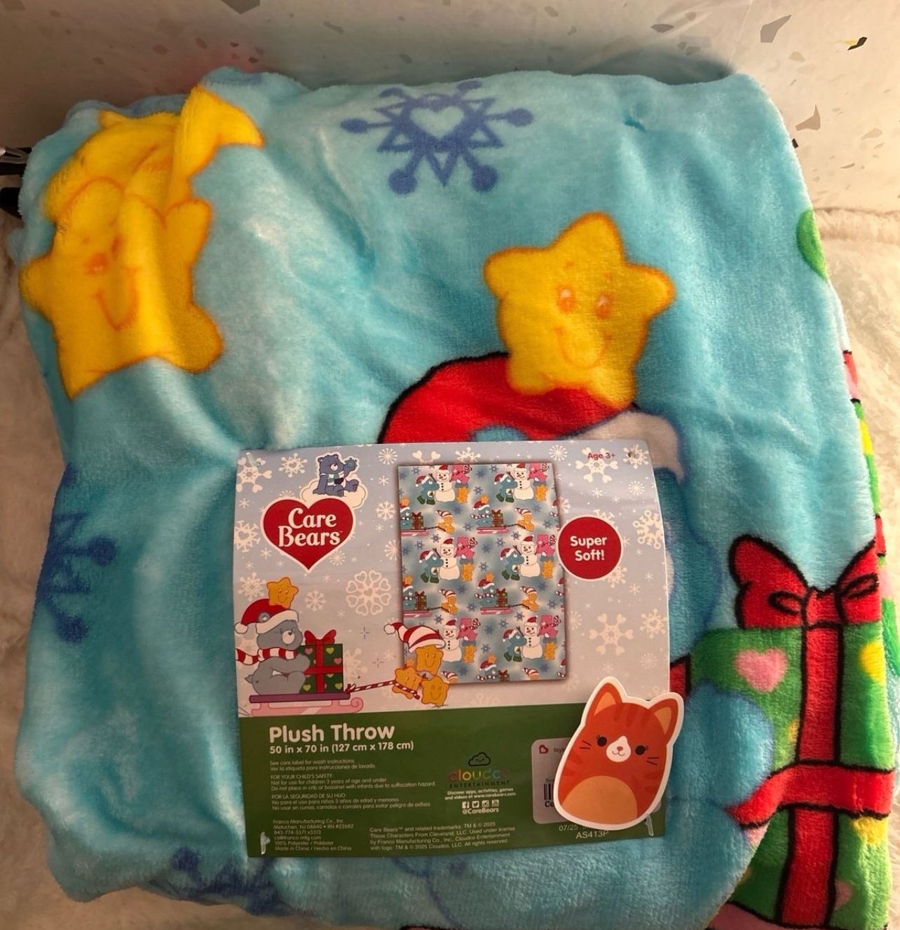 Care Bears Christmas Throw Blanket