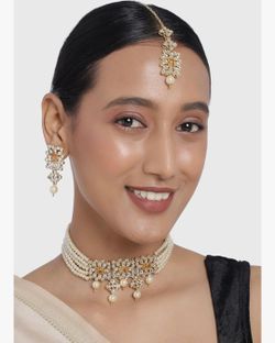 Indian Jewelry Set: Necklace, Earrings, Bindi