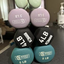 Series-8 Fitness 1 Neoprene Dumbbell Hand Weights 1-3-4 and 5 LbStrengthen/Tone