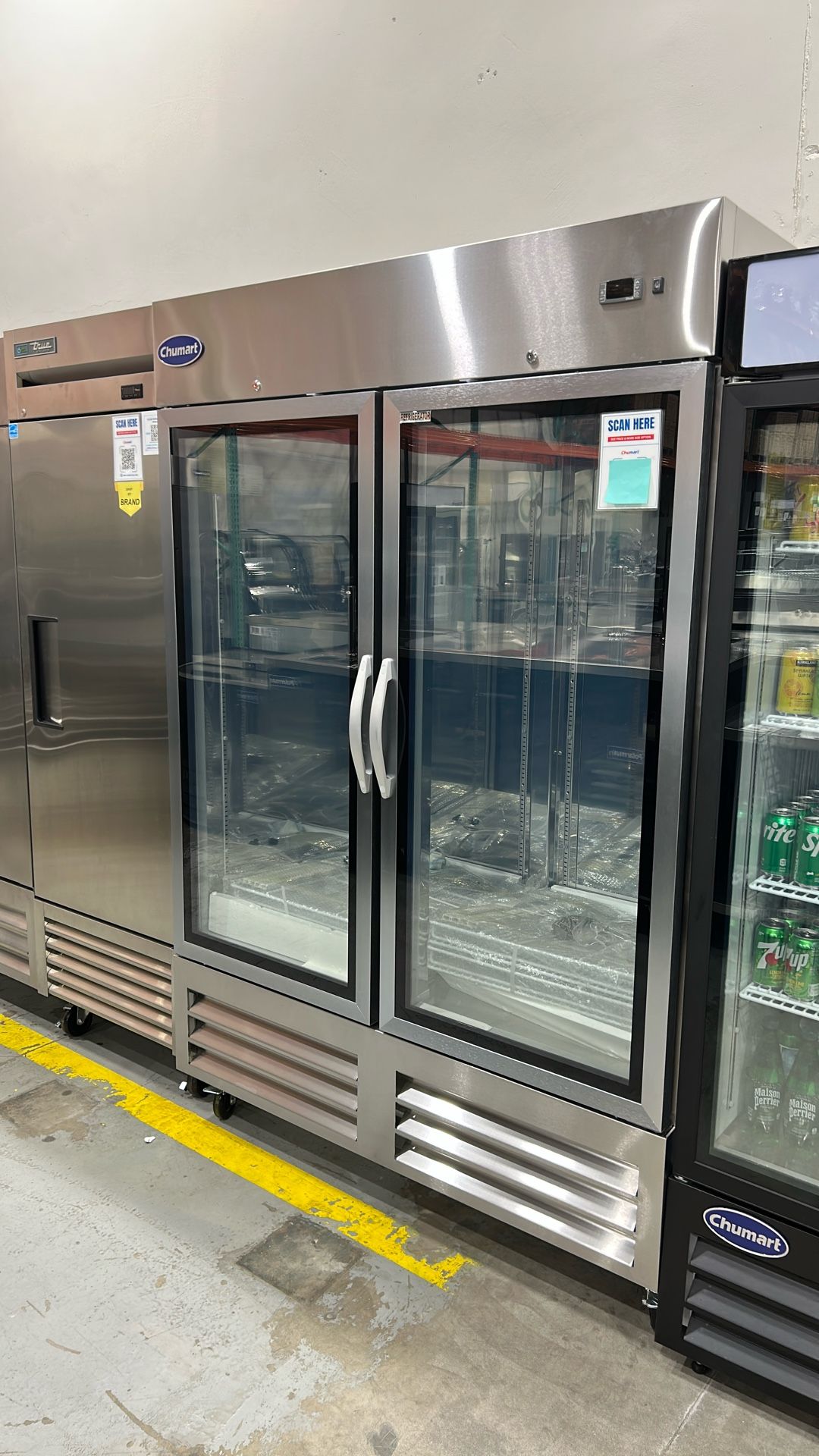 53 15/16" Reach-In Refrigerator – Polarman PLM-54RGS Stainless Steel, Glass Double Doors
