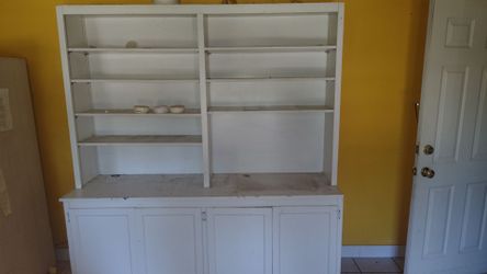 Kitchen wall hutch n dining side table for extra storage needs little paint .