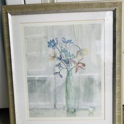 Large Framed Floral Art – Sally Wetherby (Glass Front)
