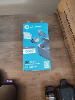 JLab Go Pop+ True Wireless Earbuds In Slate Blue