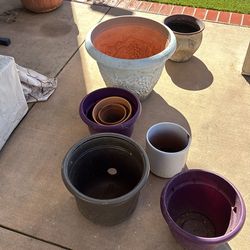 Different sizes of plant pots give away