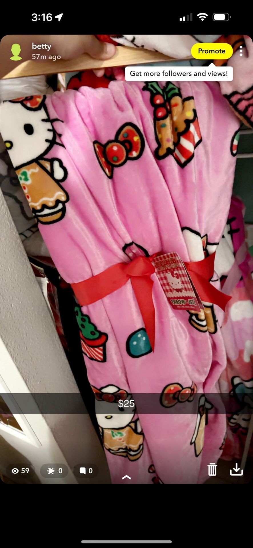hello kitty christmas blanket