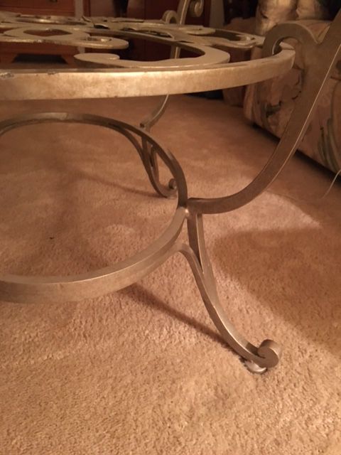 Glass round coffee table