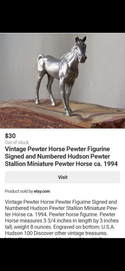 Vintage Pewter Horse Figurine