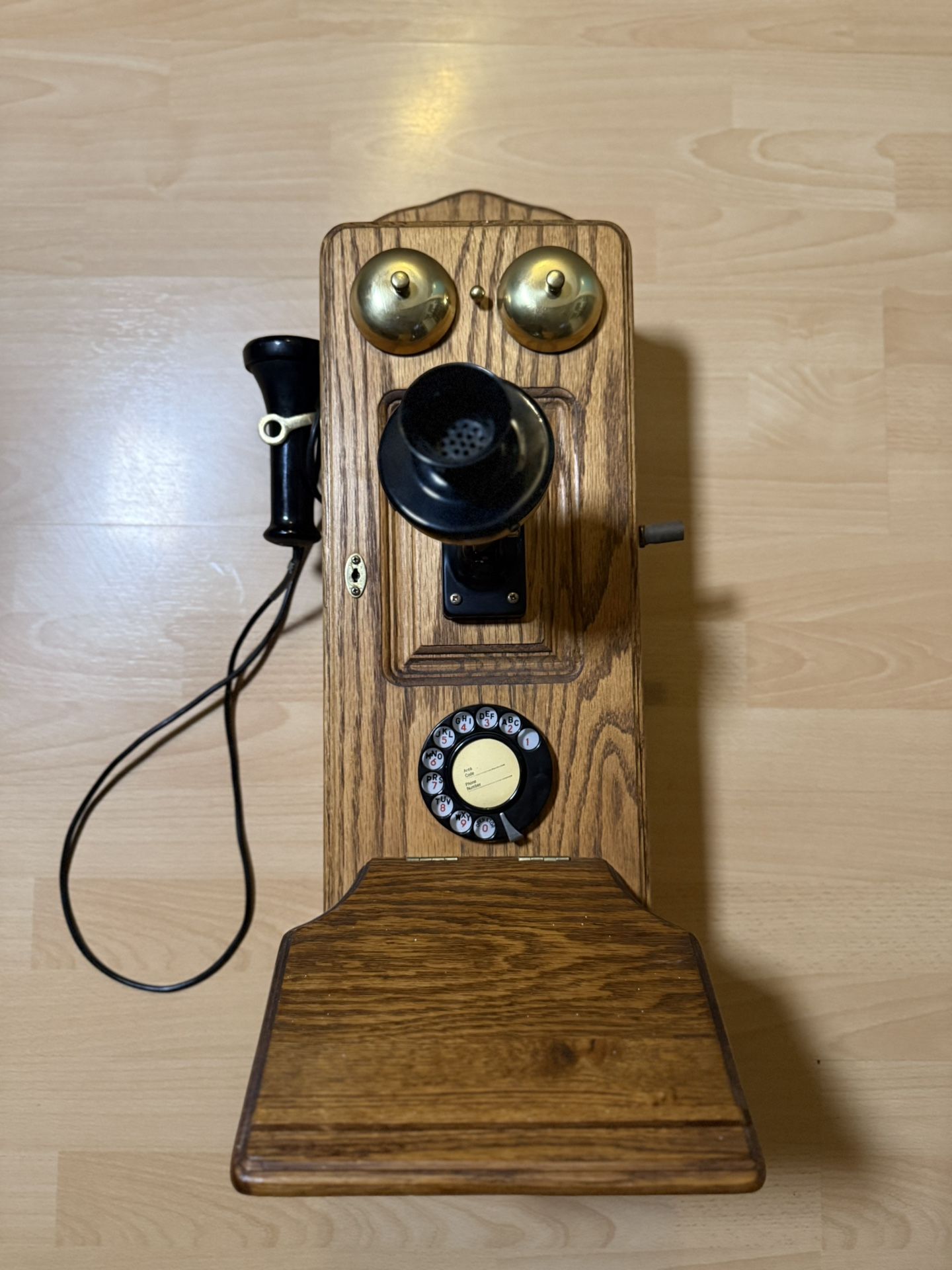 KELLOGG WOOD WALL TELEPHONE HAND CRANK ROTARY