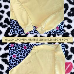 yellow cropped sweater