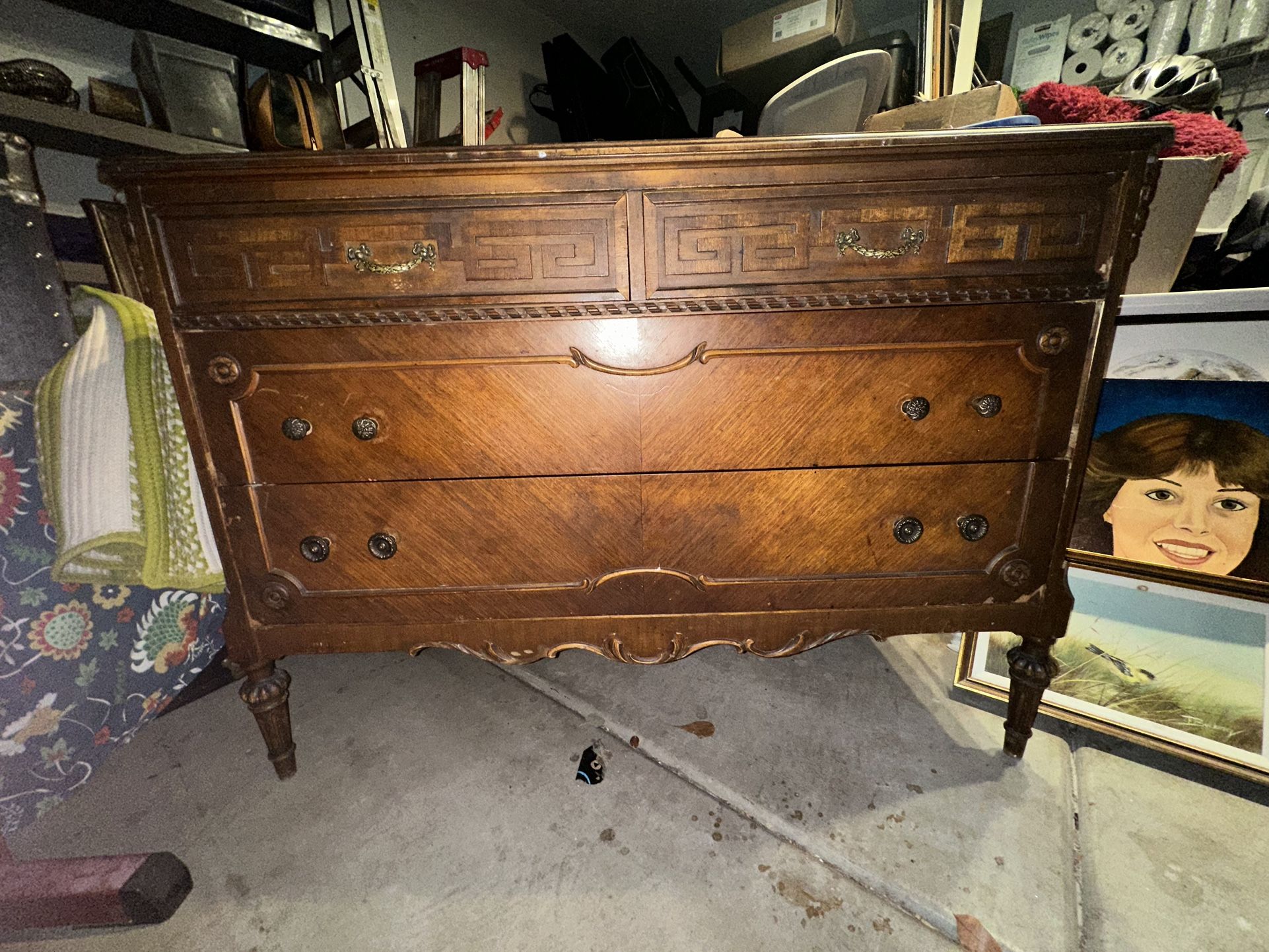 midcentury real wood dresser large 