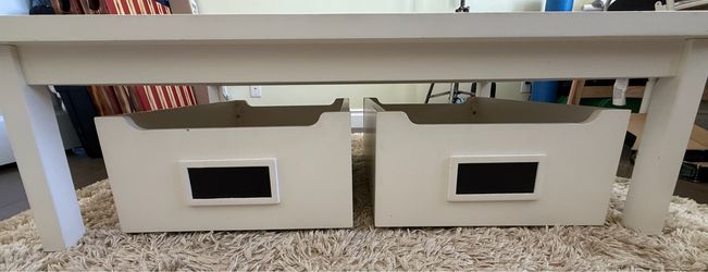 Pottery Barn Carolina Table, Rolling Drawers and Short/Tall Legs
