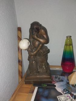 Darwin Ape with Skull Figurine Statue