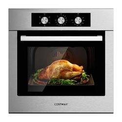 Brand New 2.47 Cubic Feet Silver/Black Electric Convection Wall Oven
