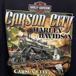 Vintage 2013 Harley-Davidson Carson City, Nevada Train Locomotive T-Shirt - Men’s 3XL - Excellent Condition