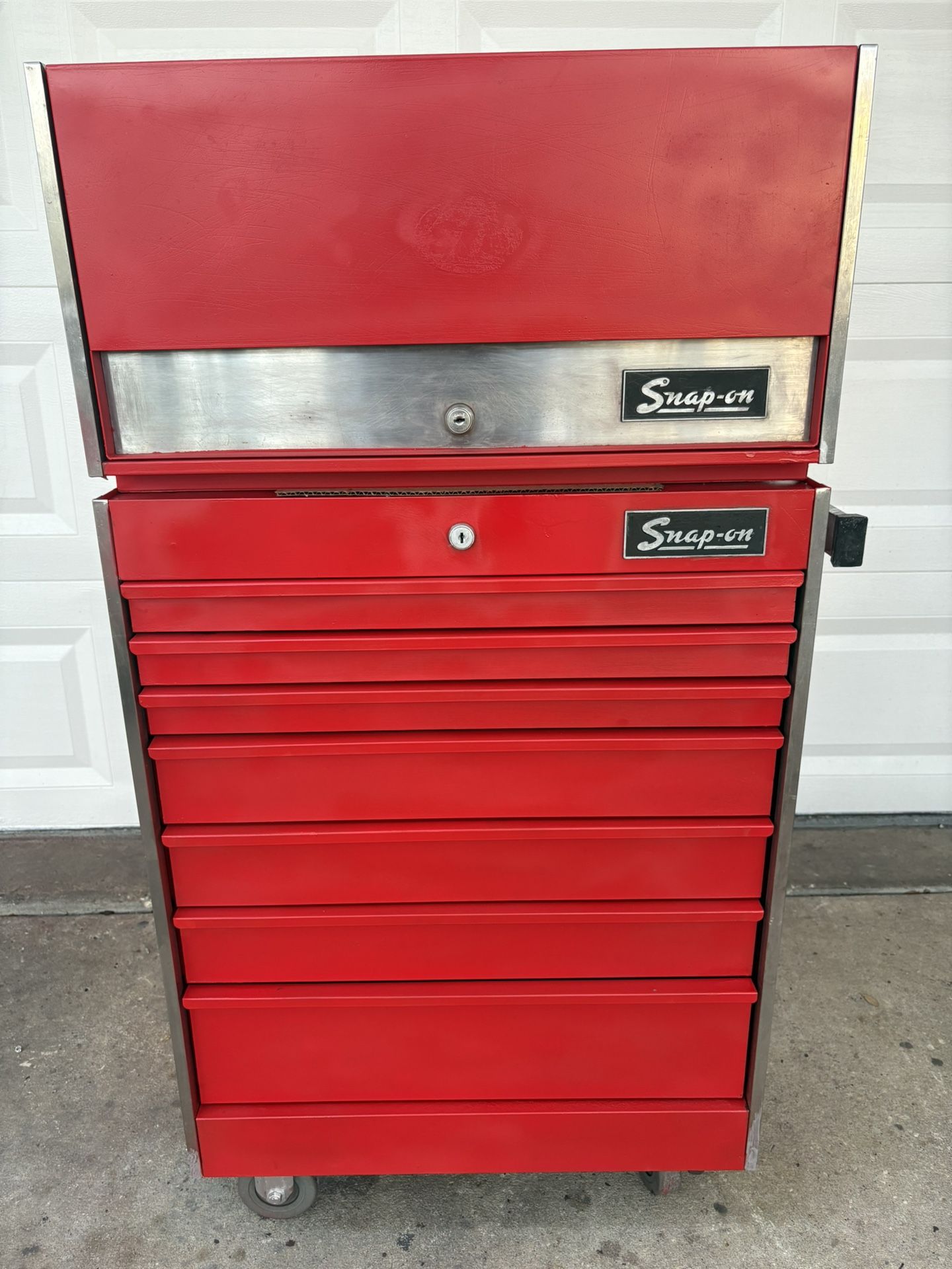Snap-On 10 Drw Toolbox Set-Fully Restored- Like New-Locks/Keys, Dbl Steel, 5” Swiv Wheels