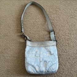 light blue coach new york crossbody bag