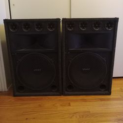 Gemini Rhino P.A. Speakers 15" Woofers Horns Stereo 