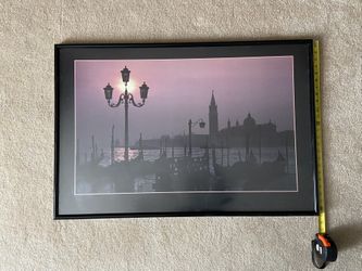 Large Picture with Frame. Home Decor. Venice Scene 