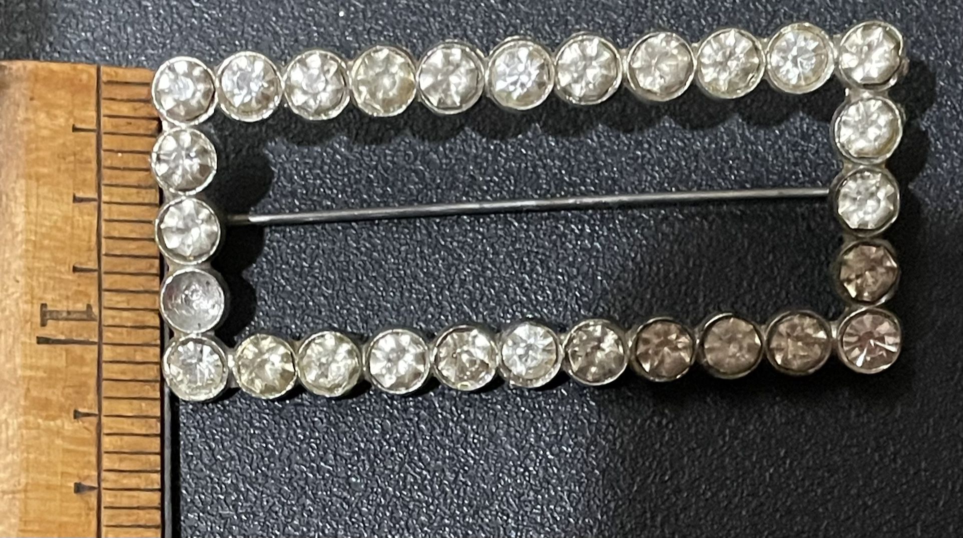 antique Victorian Edwardian clear rhinestone Brooch/pin/choker necklace slider