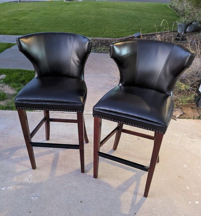 Dark Brown Faux Leather 30" Bar / Pub Height Stools