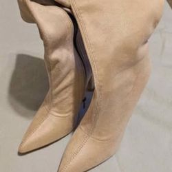 Tan Suede Thigh High Boots Sz 6