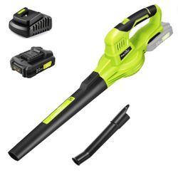 New In Box Cordless Leaf Blower 130MPH 140CFM w/2.0Ah Battery & Charger Lightweight Great Gift 🎁 