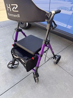Walker Rollator With Seat Back Support.  Brand New. Purple Color