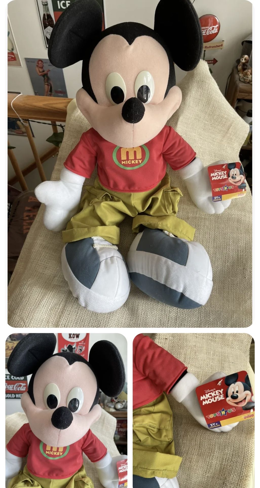 Disney Jumbo Mickey Mouse 28 “ Long. Doll Pillow NEW