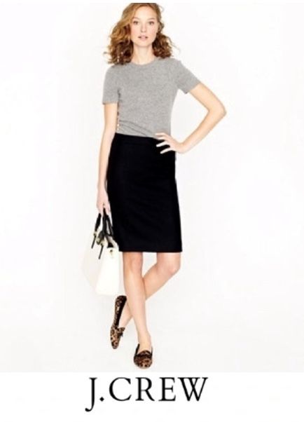 J. Crew Wool No. 2 Pencil Skirt Black Size 6