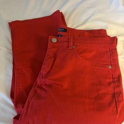 Red jean capris / sz 12