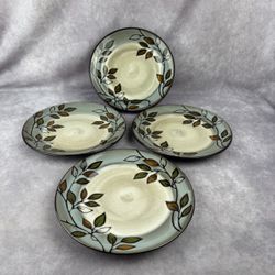 Pfaltzgraff Rustic Leaves 8.75” Stoneware Salad Plates Set of 4 Autumn Fall