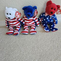 Beanie Babies  Ty Beanie Bears  Collectable Bears LIBERTY BEAR SET
