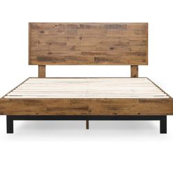 Like New! King Sized Acacia Platform Bed