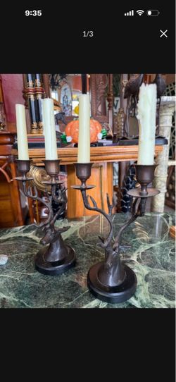 Beautiful bronze candlesticks