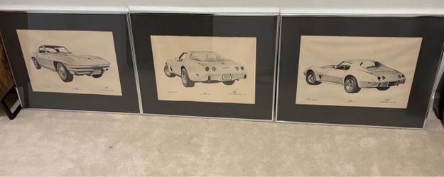 Vintage Limited Edition Corvette Prints – Set of 3 – $175