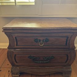 Wooden Side Table With Drawers