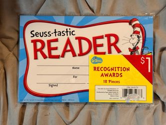 New Dr. Seuss Reading Recognition Awards 18 Count