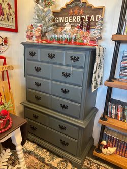 Green Gray Highboy Dresser