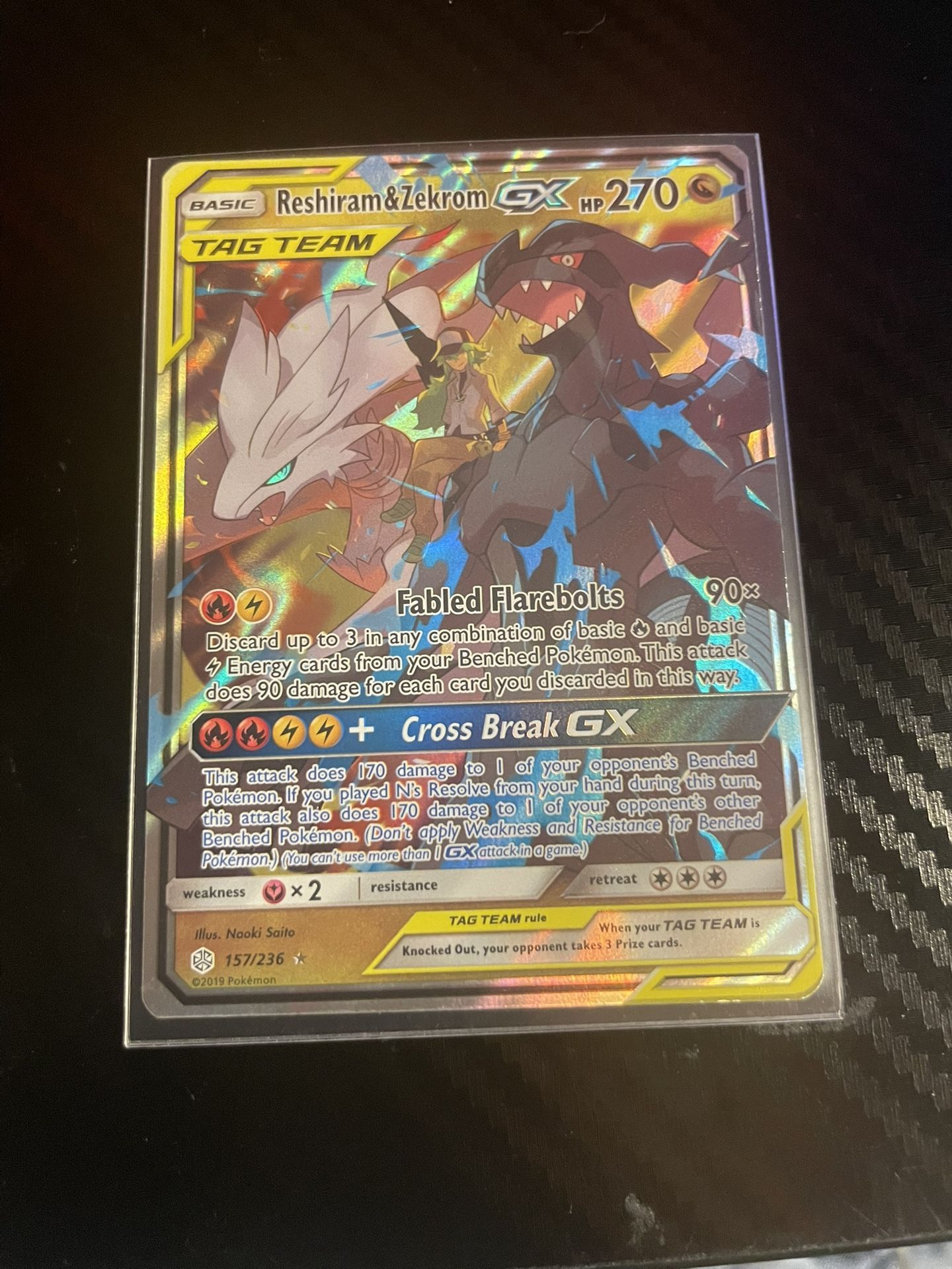 Pokemon Card Reshiram & Zekrom Gx