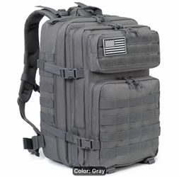 New! Gray 45 L Military grade Tactical Backpack - see description