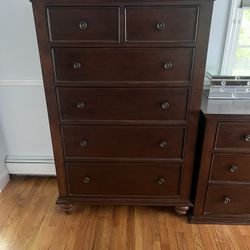 Sleigh bed and Raymour & Flanigan Chest and Dresser