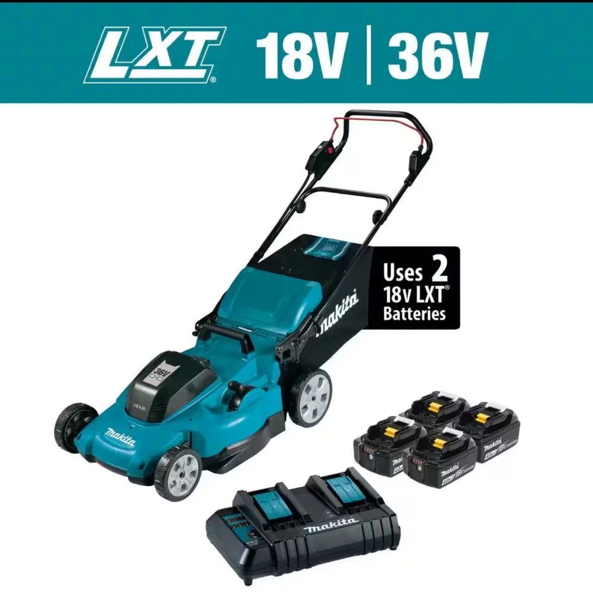18V X2 (36V) LXT Lithium-Ion Cordless 21 In. Walk behind Lawn Mower Kit