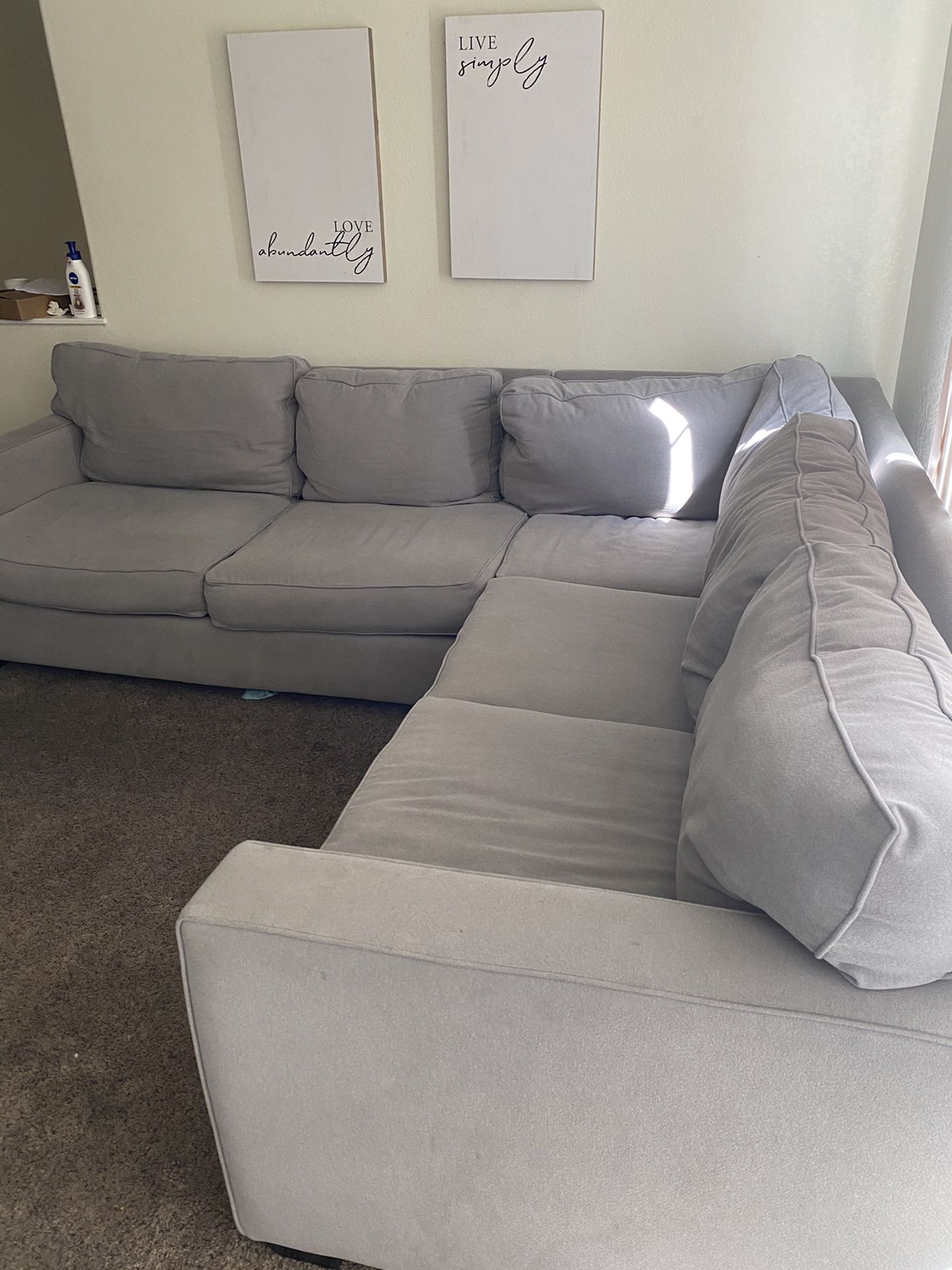 Grey couch sectional