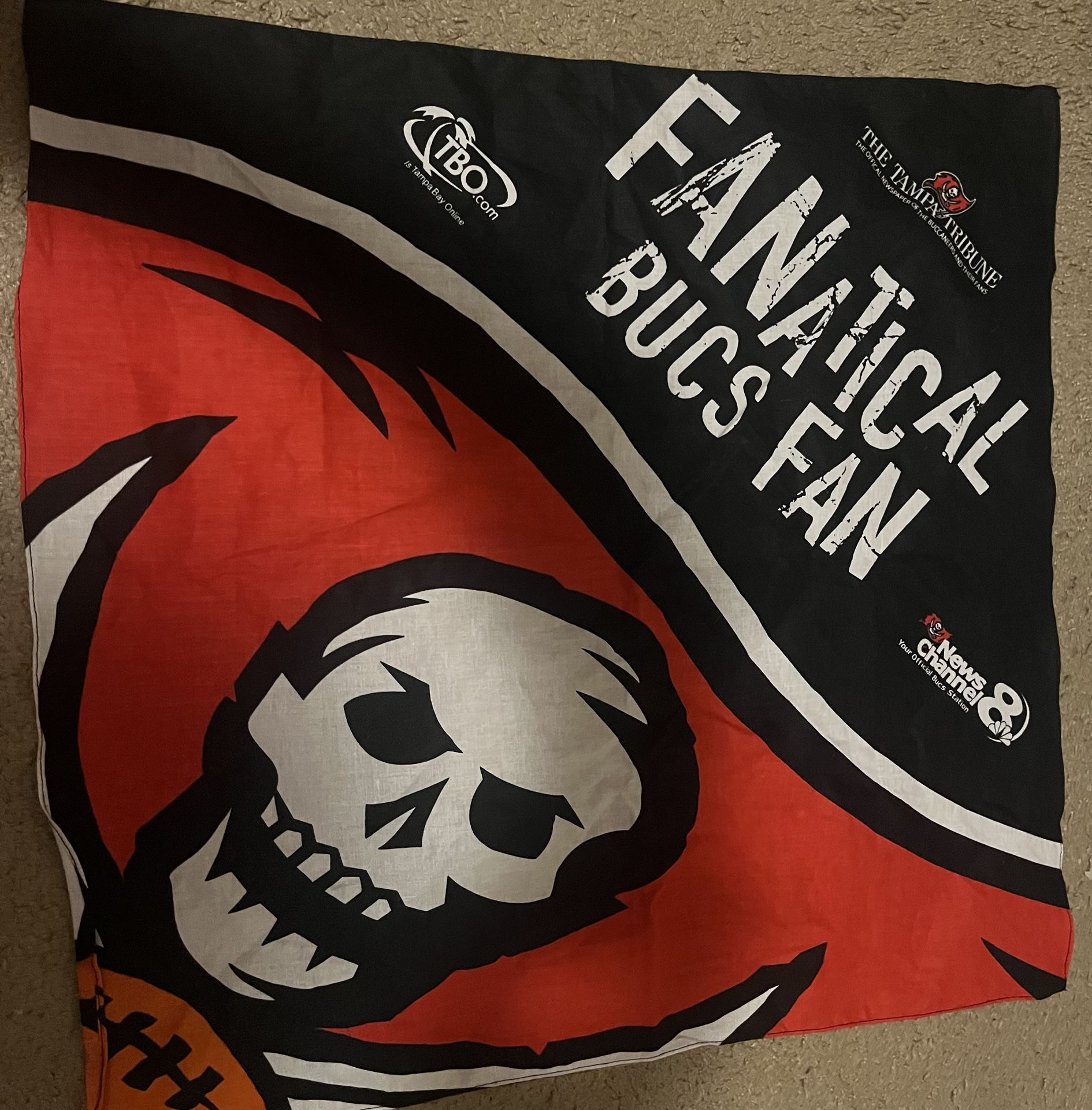 Fanatical Bucs Fan Banner Flag Tampa Bay Buccaneers