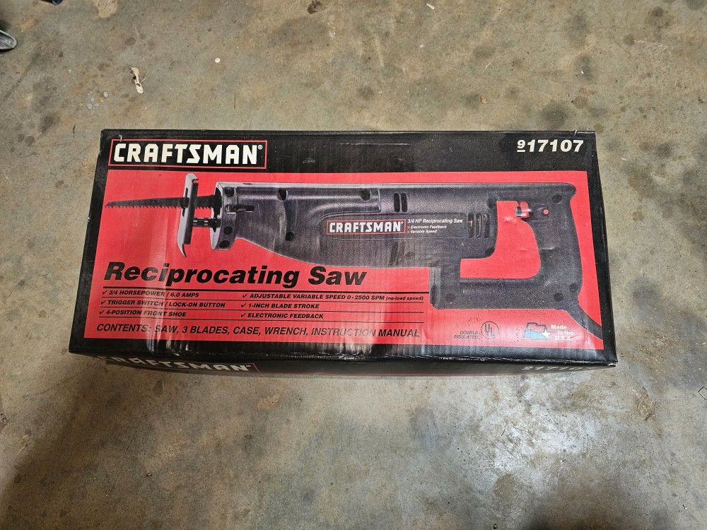 Brand New Craftsman Corded Recriprocating Saw