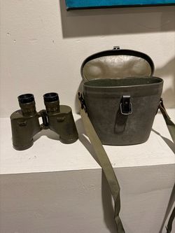Vintage Military Binoculars with Carrying Case
