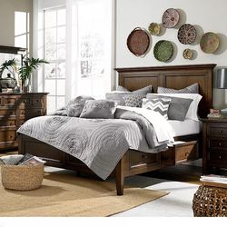 Cherry wood 5 piece queen bedroom set (Macy’s Matteo)