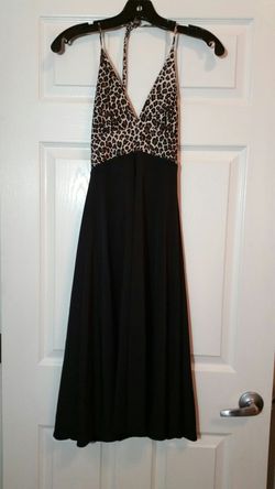Women's black halter animal print sundress size m